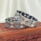Sunflower Royal Traditional Silver Bangle