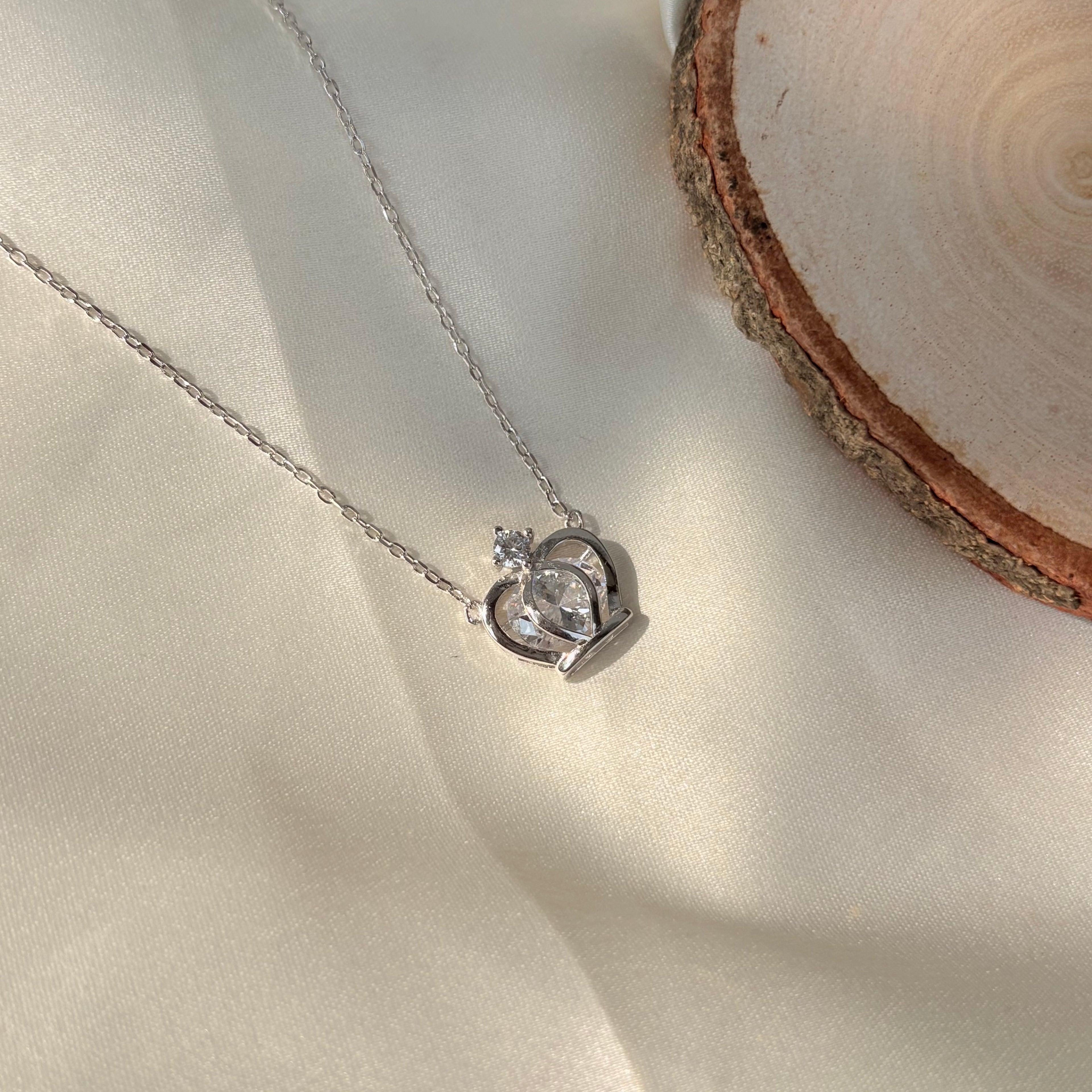 Dainty Crown Silver Charm Pendant