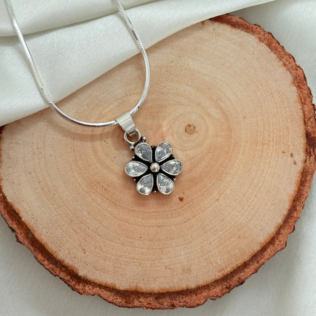 CZ Blossom Shine 925 Silver Pendant