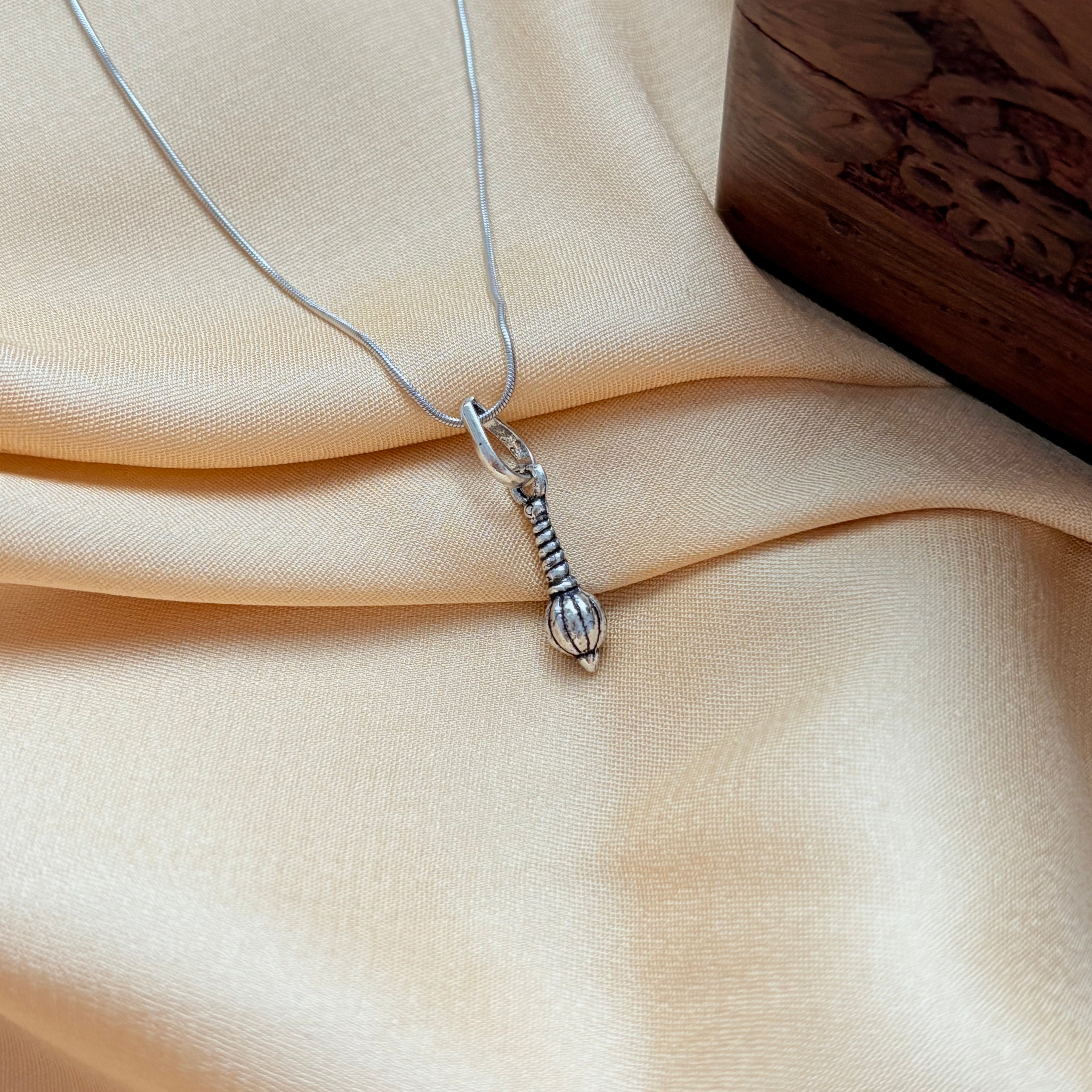 Anjaneya Gada Protection God Silver Pendant