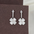 Heart Floral Fan Silver Earring
