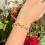 Minimalist 925 Sterling Silver Natural Citrine Bracelet