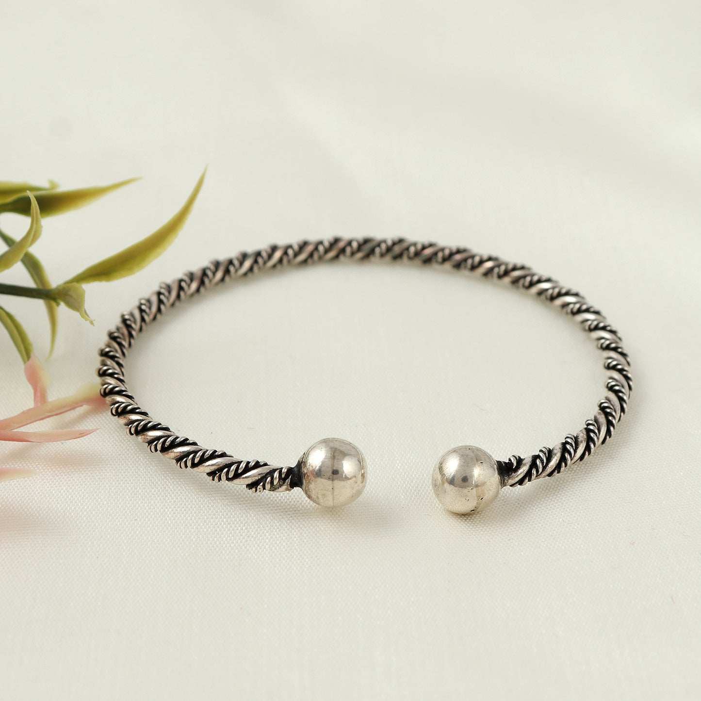 Pure Silver Twisted  Kada for Women