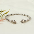 Antique Lotus Twisted Silver Kada