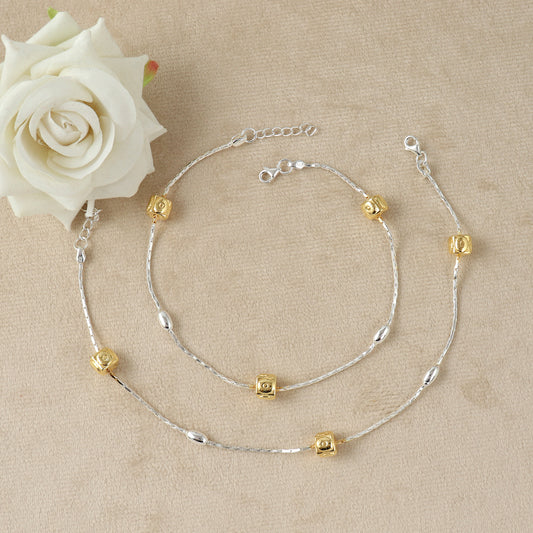 Radiant Orbit Silver Charm Anklet