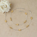 Golden Ripple Charm Silver Anklet