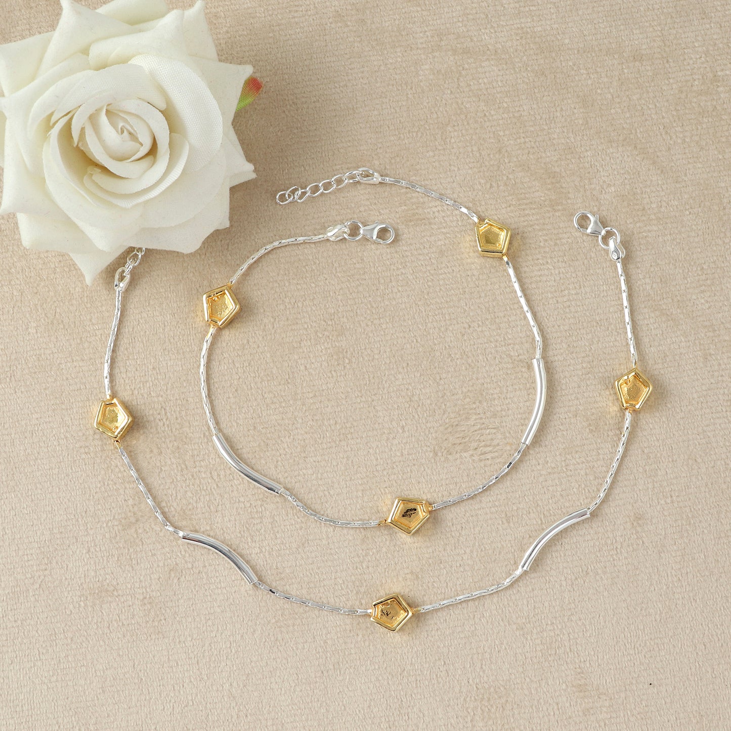 Sunlit Petals Chain Anklet