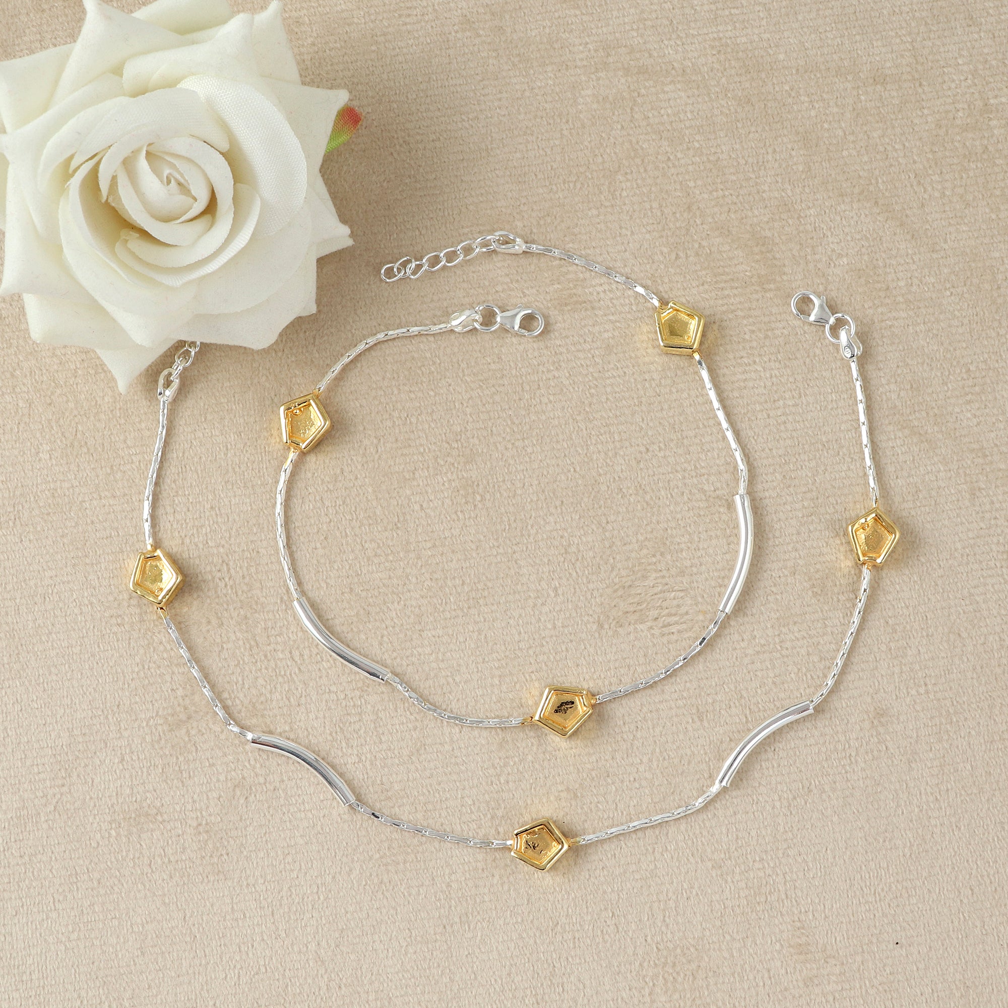 Sunlit Petals Chain Anklet