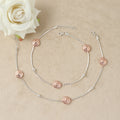 Regal Orb Silver Anklets