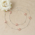 Regal Orb Silver Anklets