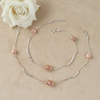 Twin Glow Dual-Tone Silver Anklet