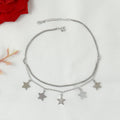 Layered Silver Star Charm Anklet