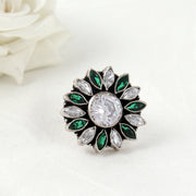 Glittering Petal Silver Ring