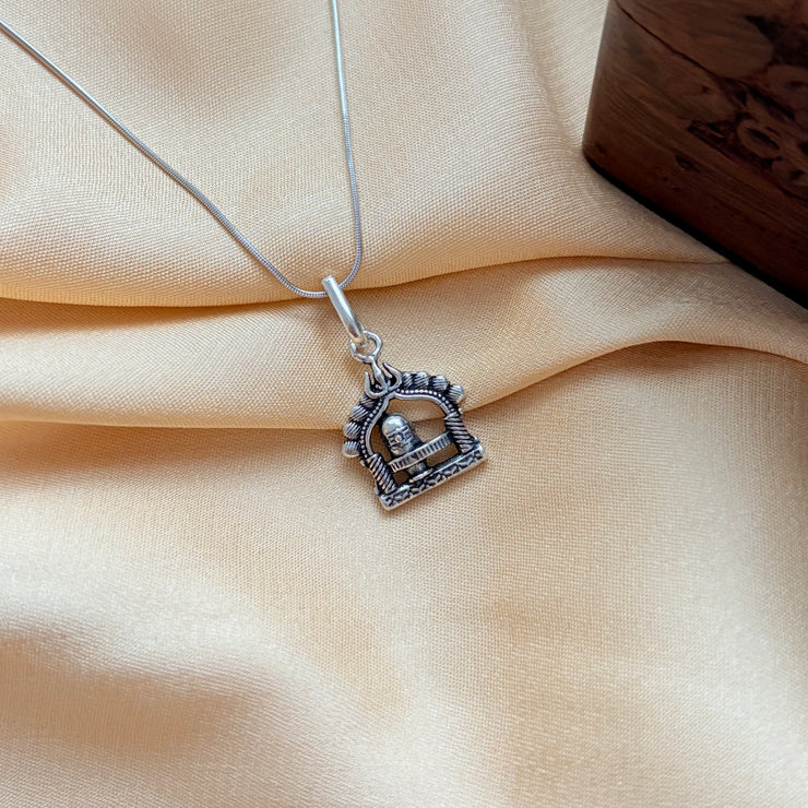 Shivling Blessing Oxdized Silver Pendant