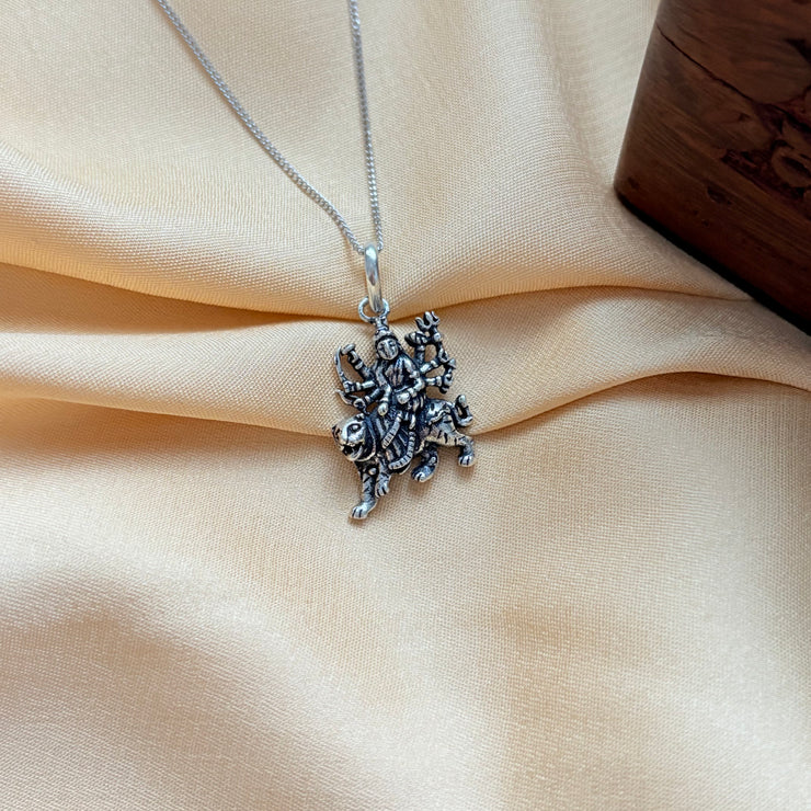 Durga Maa Shakti Silver Pendant