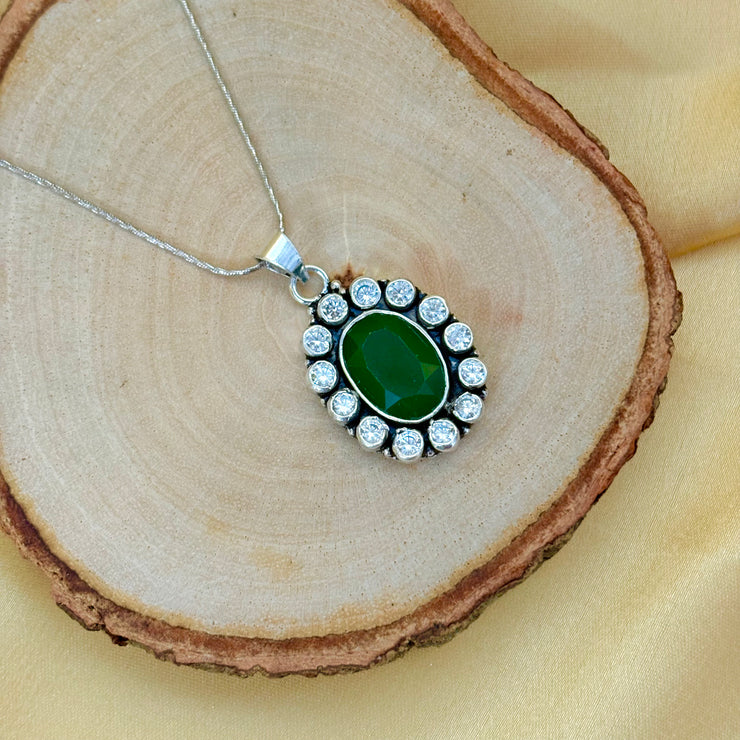 925 Silver Jadau Cockatil Pendant