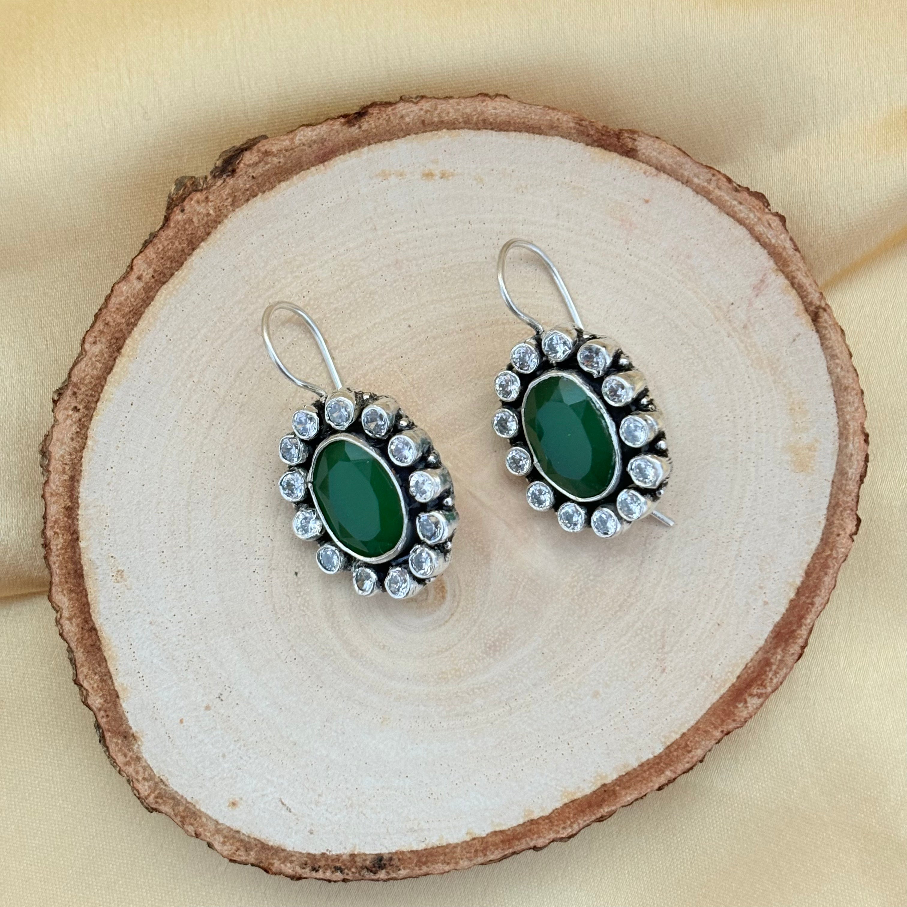 925 Silver Jadau Cocktail Earrings
