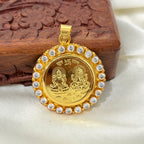 Divine Laxmi Ganesh Gold Plated Silver Pendant