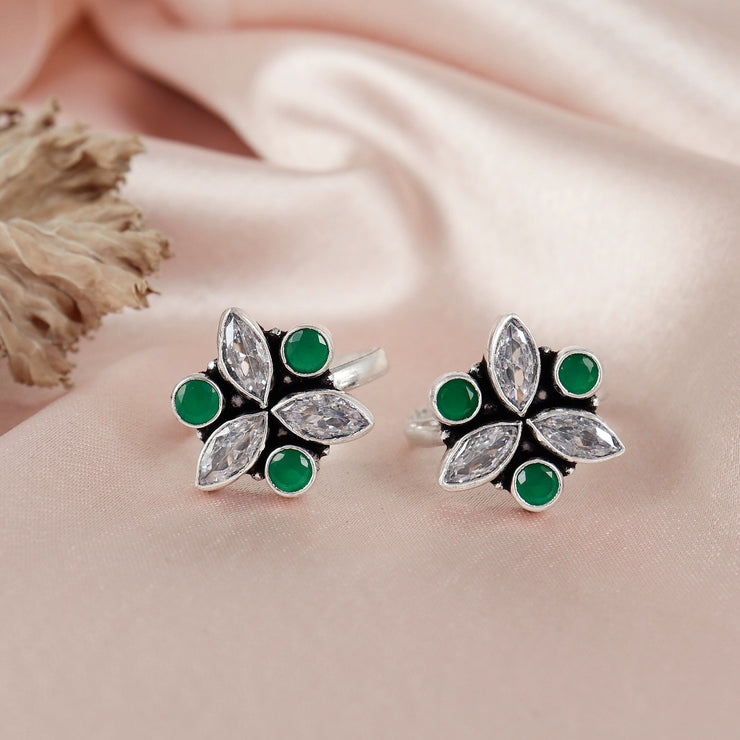 Marquise Petal Silver Toe Ring