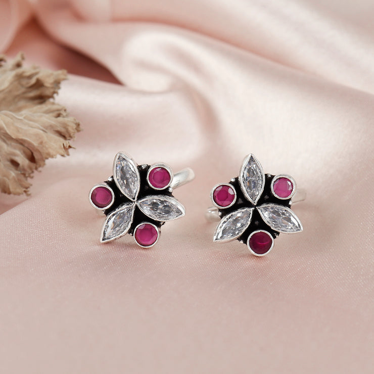 Marquise Petal Silver Toe Ring