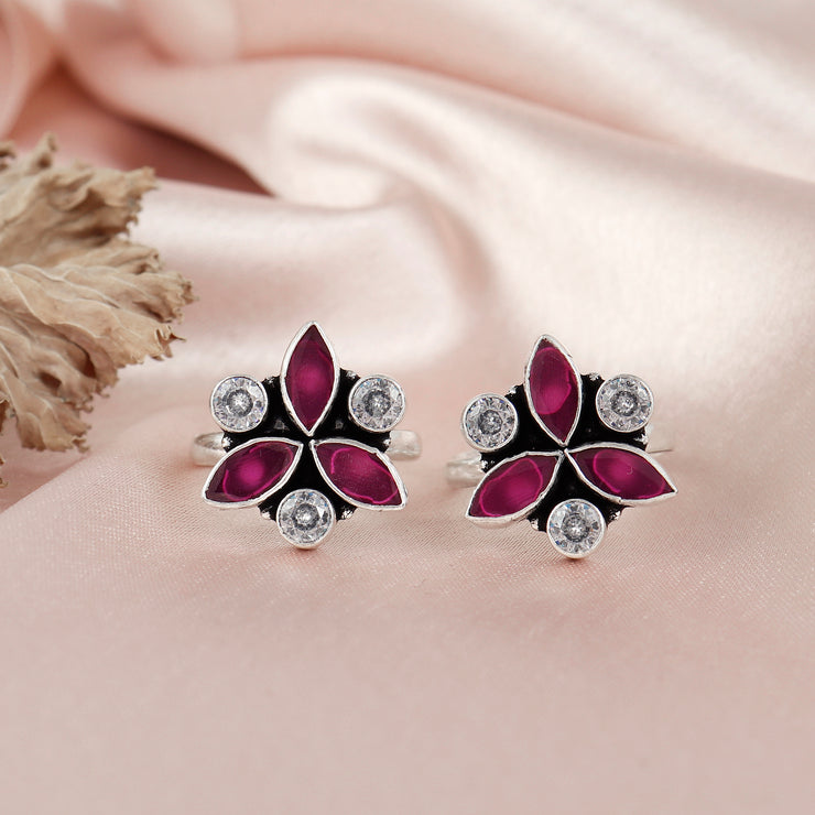 Marquise Petal Silver Toe Ring