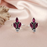 Sparkling Three Petal Silver Toe Ring