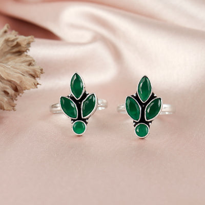 Sparkling Three Petal Silver Toe Ring