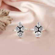 Big Petal Silver Toe Ring