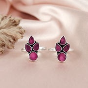 Big Petal Silver Toe Ring