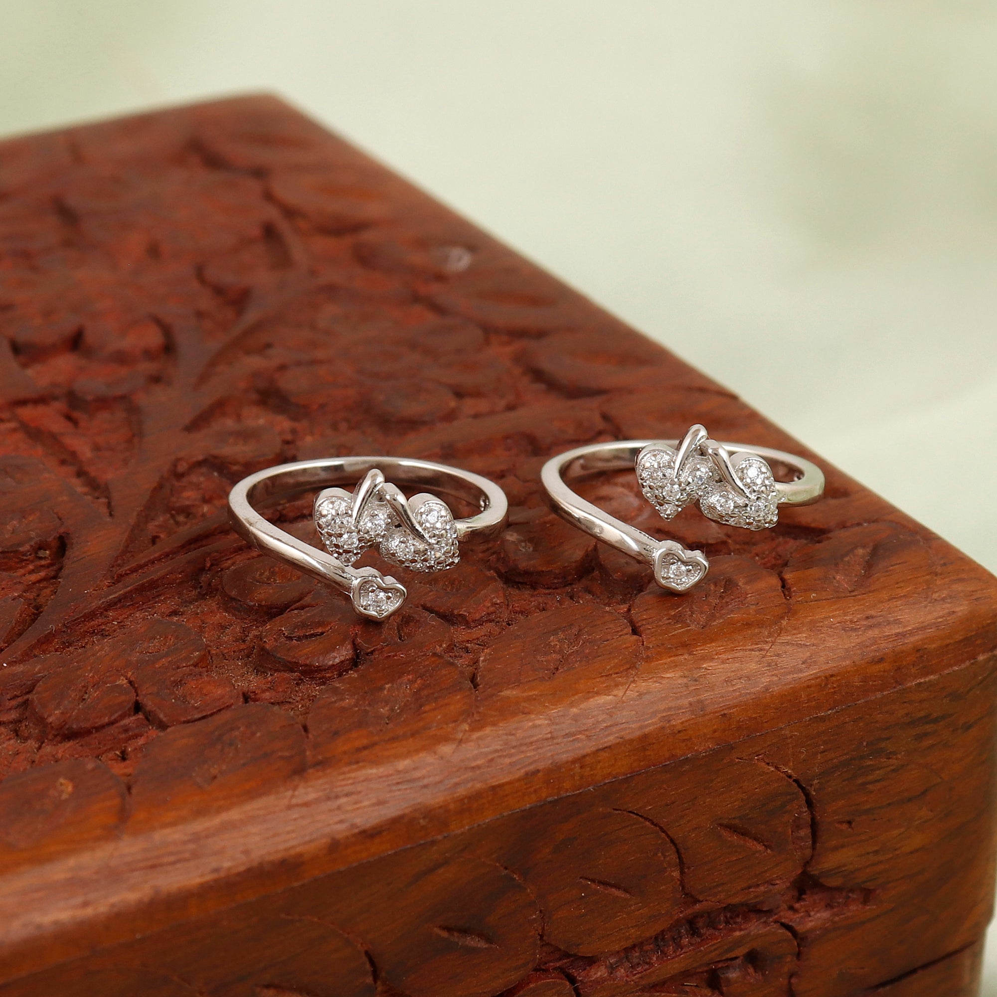 Cute Cherry Minimal Silver Toerings