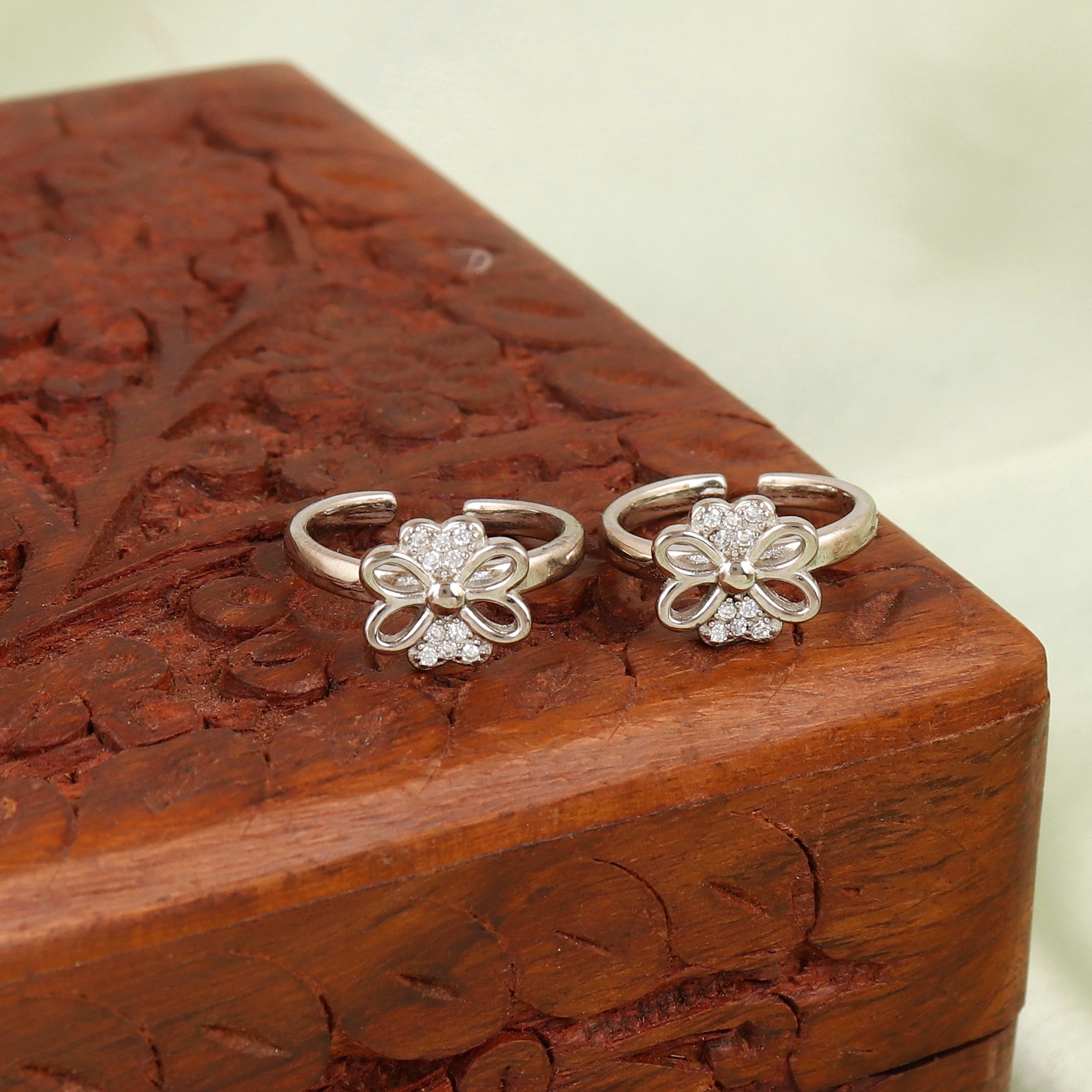 Silver Heart Blossom Silver Toerings