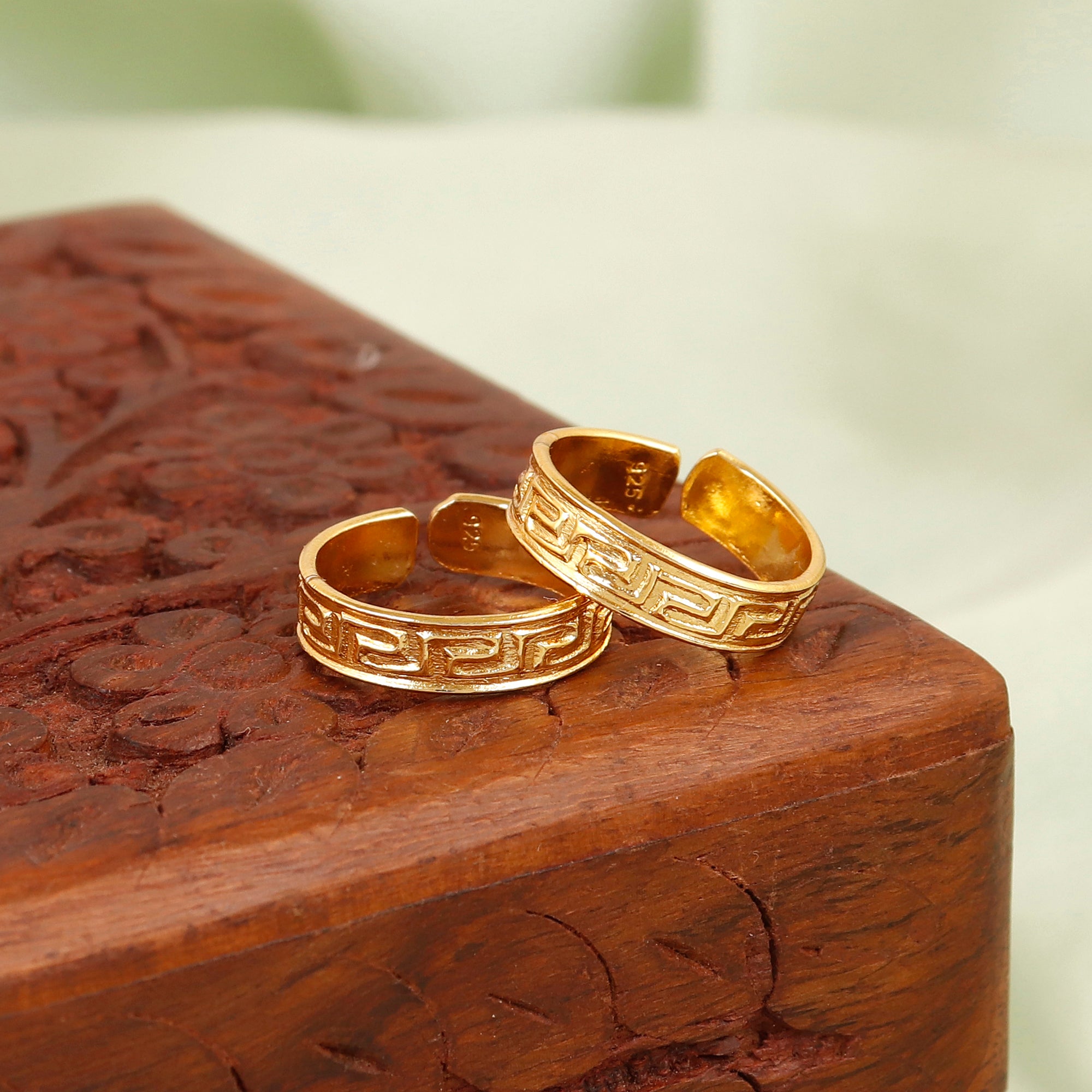 925 Silver Gold Plated Signature Band