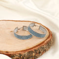 Timeless Edge Silver Hoop Earrings