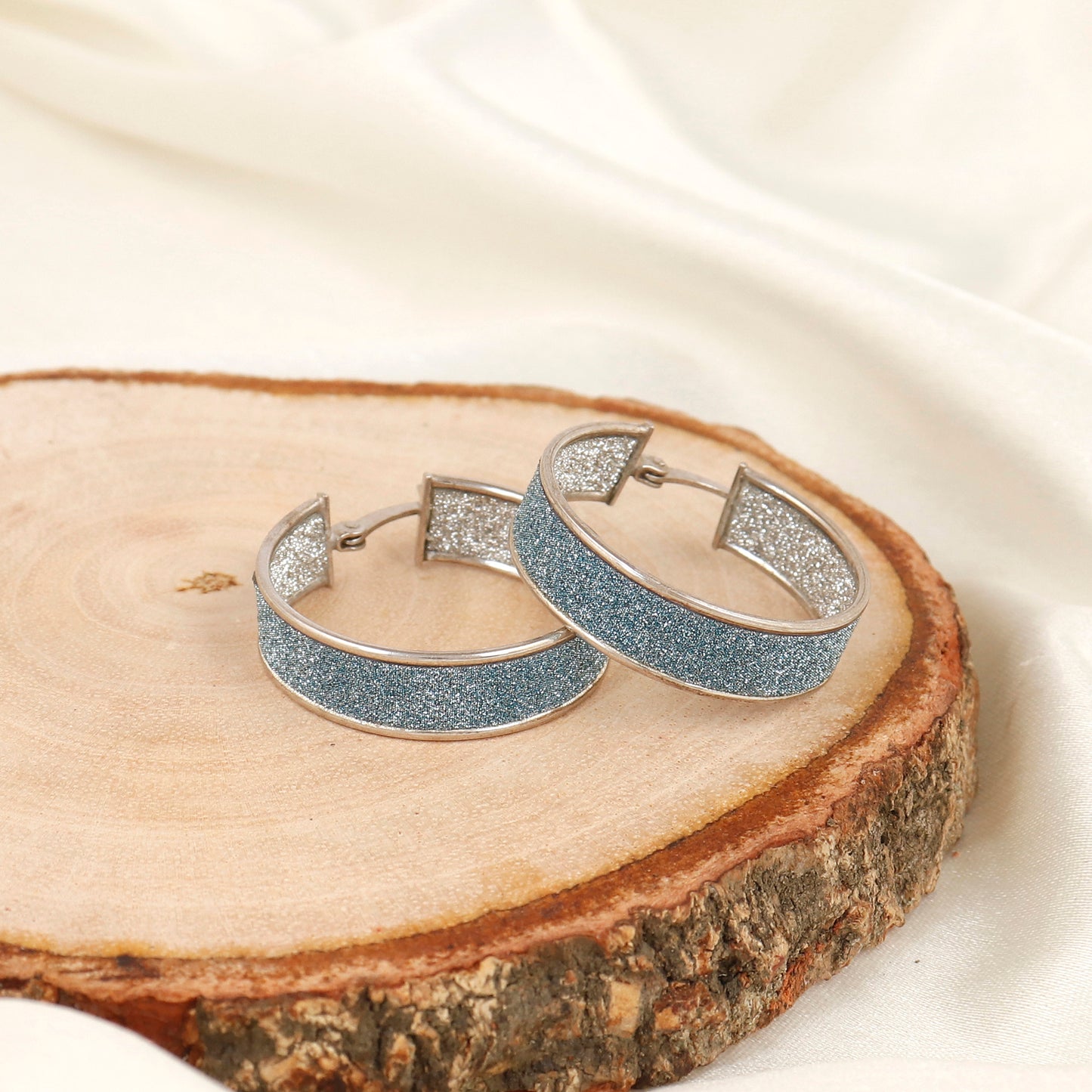 Timeless Edge Silver Hoop Earrings