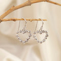 Romantic Sterling Silver Heart-Shaped Dangle Earrings