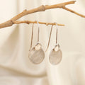 Minimalist Brushed Silver Disc Earrings