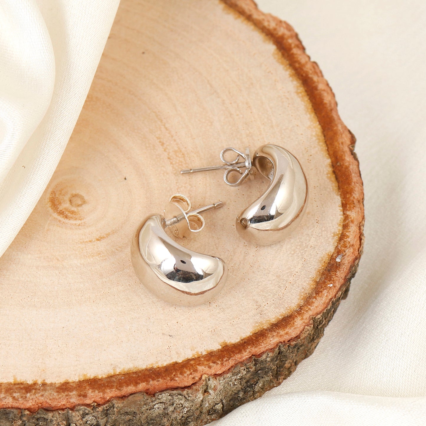 Premium CZ Party Wear Silver Studs