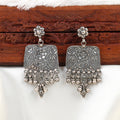 Noor Mahal Oxidized Silver Chaand Earrings