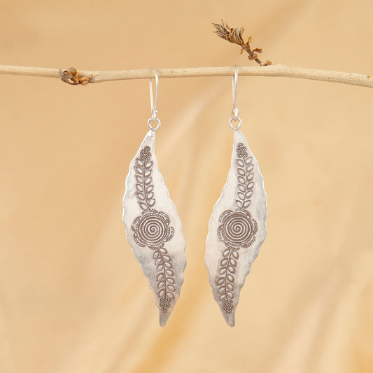 Enchanted Garden Silver Leaf Earrings