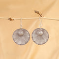 Sunburst Mandala Silver Earrings