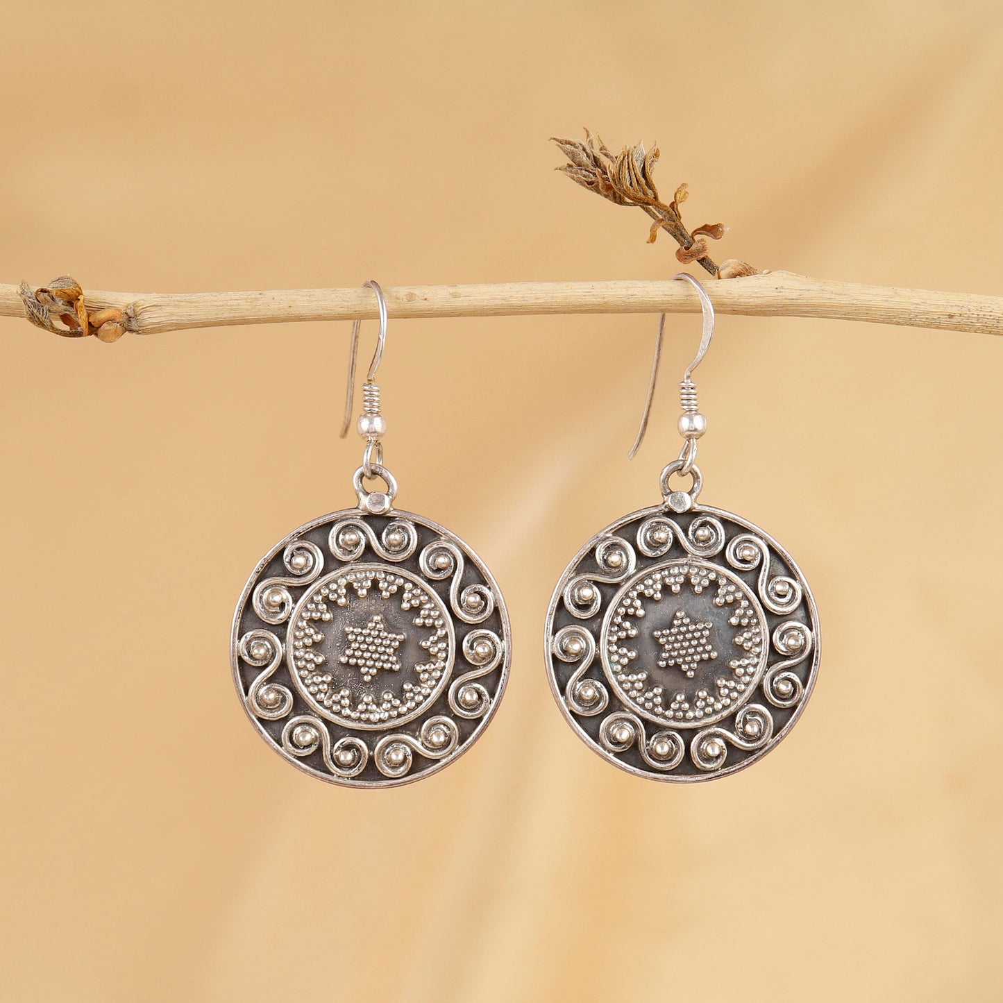 Filigree Silver Dangle Earrings