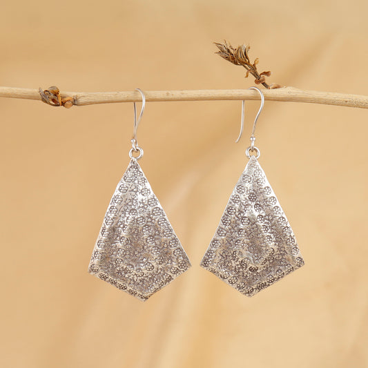 Stellar Kite Silver Drop Earrings