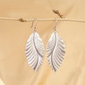 Silver Willow Leaf Drop Earrings