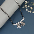 Lotus Bloom Designer Silver Mangalsutra