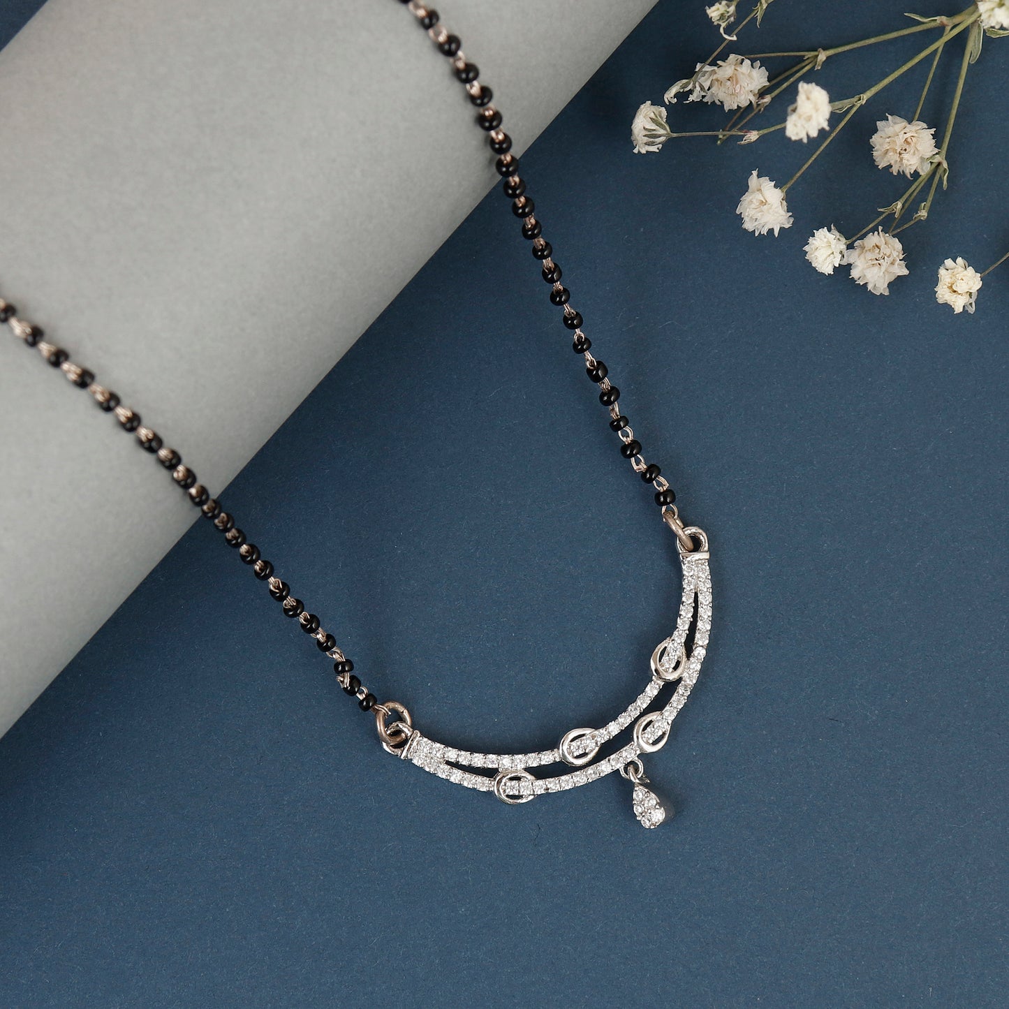 Mystic Leaf Silver Mangalsutra