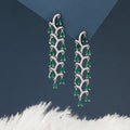 Emerald Cocktail Sterling Silver Earrings