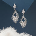 Royal Evening Glam CZ Silver Earrings