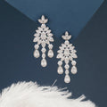 Champagne Shine Statement Silver Earrings