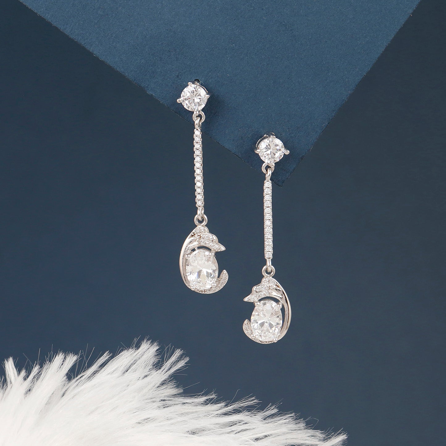 Diamond Dusk Silver Earrings