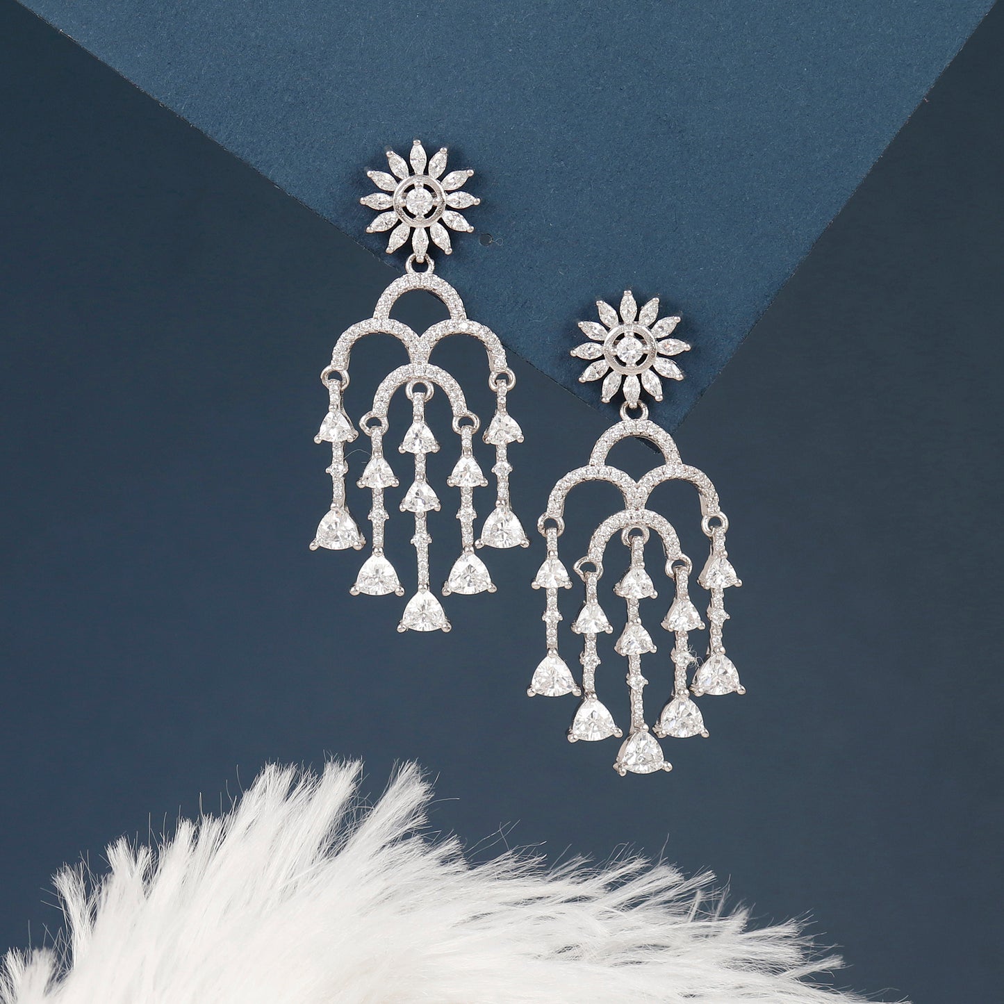 Evening Glam Sterling Silver Earrings